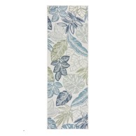 FLAIR RUGS Unutarnji i vanjski tepih Bella Leaf 80x230 cm, zeleni/plavi