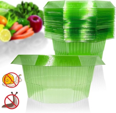 NIKCORP Ovratnici protiv puževa, plastični prstenovi za salatu i povrće, višekratni, zeleni, 20 kom