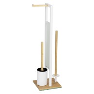 WENKO Bijeli/u prirodnoj boji željezan držač za WC papir sa četkom Rivalta