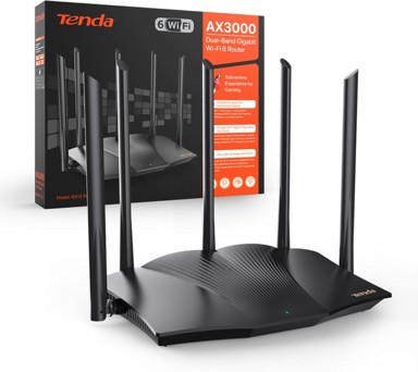 TENDA RX12 Pro Wi-Fi 6 usmjerivač, AX3000, 5 antena 6 dBi