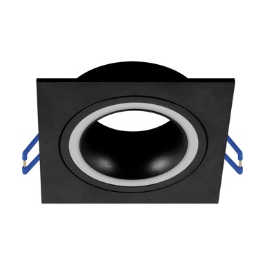 Ugradbena svjetiljka Indi D, četvrtasta, crna