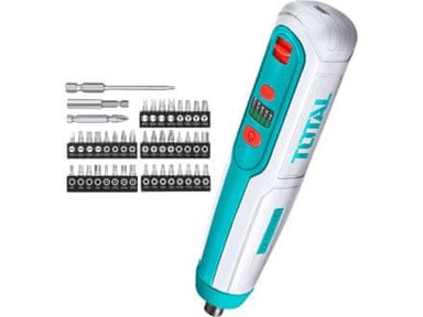 TOTAL Mini odvijač TSDLI04062, akumulatorski, 4 V, USB punjenje, s nastavcima