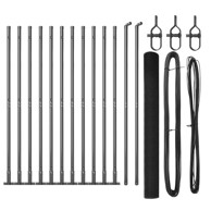 Set stup ograde set od 2 metal pvc 25 x 1.5 m siva