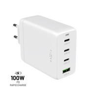 FIXED GaN putni punjač FIXCG100-3CU-WH, 3x USB-C / USB, 100 W, bijeli