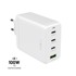 FIXED GaN putni punjač FIXCG100-3CU-WH, 3x USB-C / USB, 100 W, bijeli