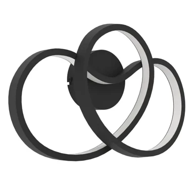 Zidna lampa Gianella, LED, 12 W, D-365, dimabilna, crna i bijela