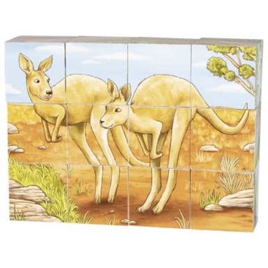 GOKI Slagalica Kockasta Australske životinje, 12 dijelova, 14 x 10.5 x 3.5 cm, dob 3+