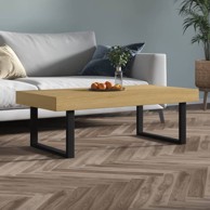 Stolić za kavu, 120 x 60 x 40 cm, MDF i željezo, sivo-crna