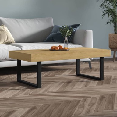 Stolić za kavu, 120 x 60 x 40 cm, MDF i željezo, sivo-crna