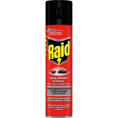 RAID Insekticid sprej max mravi i žohari 3u1 400 ml