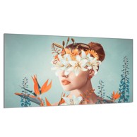 TMK Staklena zaštita za štednjak ili ploču za kuhanje 90 x 52 cm, žena