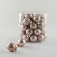 Staklene kuglice set 45 kom, 3 cm, roza