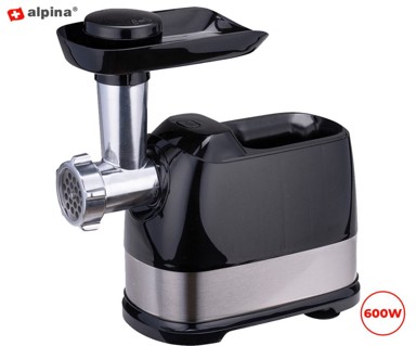 ALPINA Električni mlinac za meso, 600 W, crna i srebrna