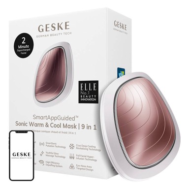 GESKE Warm & Cool Mask 9-u-1 sonični masažer za lice, srebrni