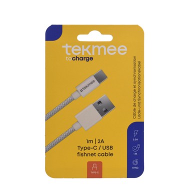TEKMEE Kabel tipC, USB 2.0A, 1 m