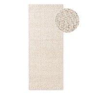 ELLE DECORATION Krem/boje slonovače ručno rađena staza od mješavine vune 80x200 cm Majoli 