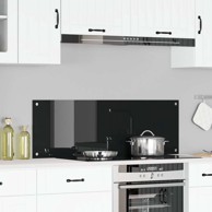 Kuhinjska obloga crna 120x40x0,6 cm kaljeno staklo