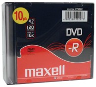 MAXELL DVD-R 4.7 GB 16x, 10 kom, 5 mm kutija