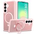 Dimljena maskica za Samsung Galaxy A27 5G, mat maskica sa stalkom, za MagSafe, rozi okvir