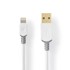 NEDIS USB-A – Lightning kabel, USB 2.0, 1 m, sivo-bijeli