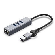 MICROCONNECT USB hub Premium, 4 priključka, USB 3.2 Gen 1, Ethernet, USB-C i USB-A