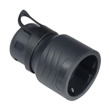 COMMEL Natikač ravni s kontaktom za uzemljenje, 16A, 250V, crni