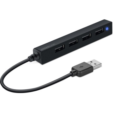 SPEEDLINK USB hub Snappy Slim, USB-A, 4x USB-A 2.0, crni