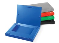 Mapa kutija s klapnom i gumicom 3 cm plava