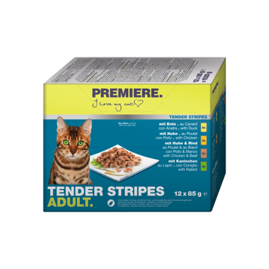 PREMIERE Hrana za mačke Cat Adult Tender Strips, 12 x 85 g