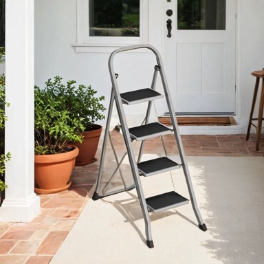 SONGMICS Stepenice s 2 stepenice, 89 x 45 x 127 cm, sive
