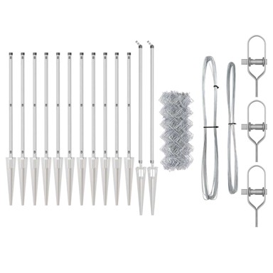 Ograda od lančane veze Set od 2 galvanizirani čelik 25x1 m