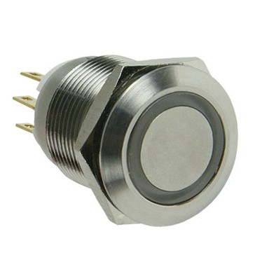 LAMPTRON Vandalizam-otporni prekidač 19mm SW1912L-S, crveni