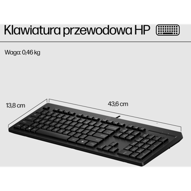 HP Tipkovnica 125 USB Wired Keyboard, crna