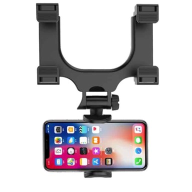 NETSCROLL Držač za telefon za retrovizor RearHolder 360°, crni