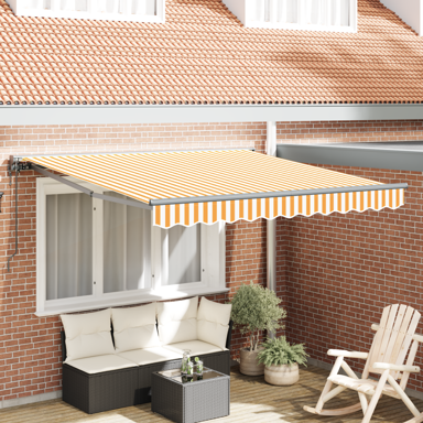 Skrovita tenda 300x250 cm, poliester i metal, žuta, bijela