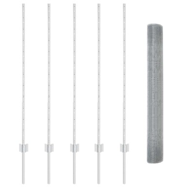 Pocinčana žičana ograda sa 10 u stup 1.2x10 m, čelik, srebrna