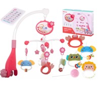 Vrtuljak, za krevetić, s projektorom i daljinskim upravljačem, rozi