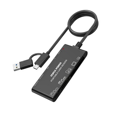 MAXPOWER Čitač kartica CR324, 7 u 1, USB-A, USB-C, 5 Gbps