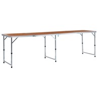 Sklopivi stol za kampiranje, aluminijski, 240 x 60 cm, smeđi