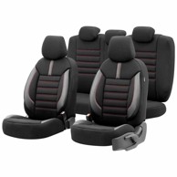 OTOM Komplet presvlaka Limited 101 3-Zip, crno-crveni
