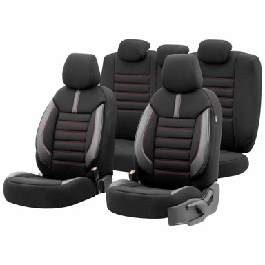 OTOM Komplet presvlaka Limited 101 3-Zip, crno-crveni