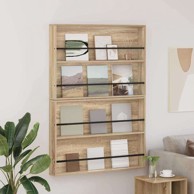 Polica za časopise, zidne 2 pcs 100 x 12 x 70 cm, sonoma hrast