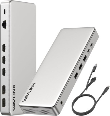 WAVLINK Priključna stanica za 3 monitora, 3 x HDMI, 2 x DP, 100 W PD, USB-A/C 10 Gbps, 2.5G Ethernet, SM770