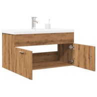 Kupaonski ormarić za umivaonik s ugradbenim umivaonikom, 90 x 38,5 x 46 cm, artisanski hrast