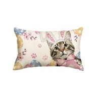 NIKCORP Ukrasna jastučnica 30 x 50 cm, uskrsni motiv, mačka sa zečjim ušima, proljetna, mekana i izdržljiva