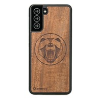 BEWOOD Drvena maskica za Samsung Galaxy S21, Merbau medvjed