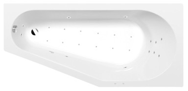 POLYSAN Hidromasažna kada, Tigra r, 170x80 cm, Attraction Hydro-Air, kromirana, bijela