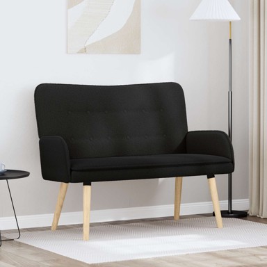 Sofa za dvije osobe, 115 x 61 x 87 cm, Bouclé, crna