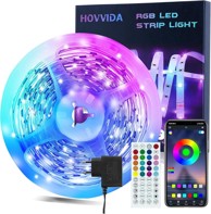 HOVVIDA LED traka 10 m, RGB, aplikacija i daljinski upravljač, glazbeni način