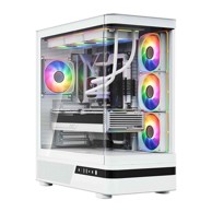 MODECOM Kućište Volcano AQ100 ARGB Midi Tower, ATX, Micro-ATX, Mini-ITX, kaljeno staklo, bijelo